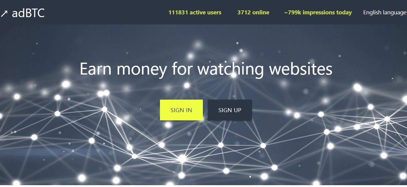 adBTC - Earn money for watching websites